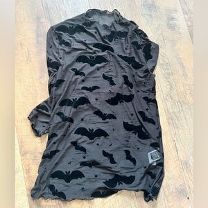 Black Bat Print Top
